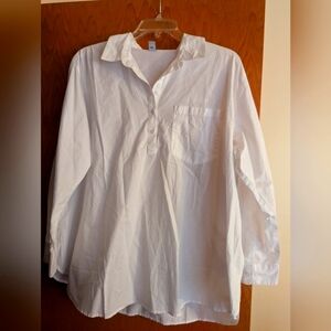 White Old Navy Oversized Button Down Maternity XL